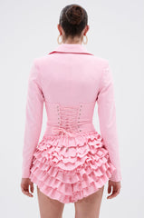 STRICTLY BUSINESS BLAZER ROMPER IN PINK