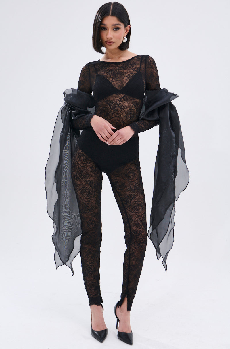 ONLY IF THERE'S BOTTLE SERVICE LACE JUMPSUIT