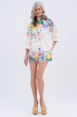 ROSE FLORAL BUTTON DOWN
