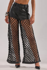 OPEN UP FAUX LEATHER TROUSER