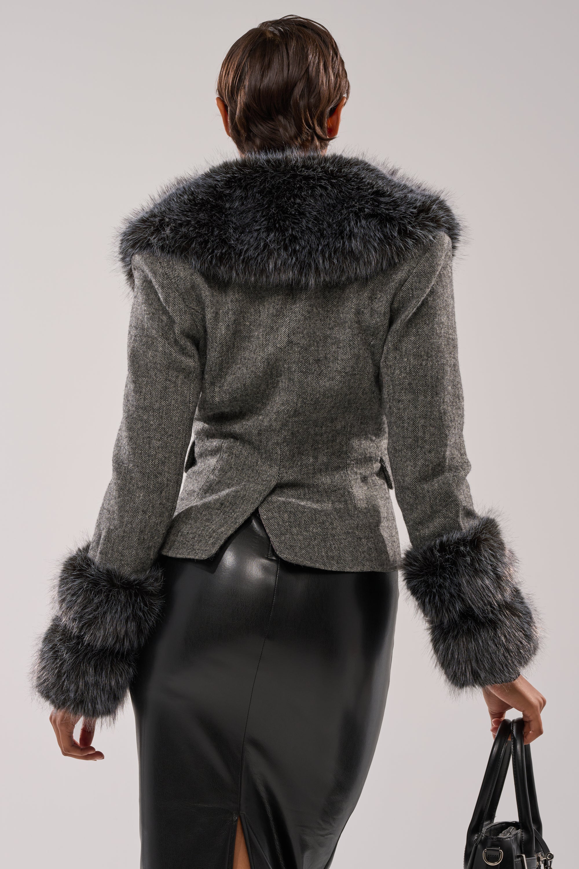 I SEE LONDON FUR TRIM BLAZER