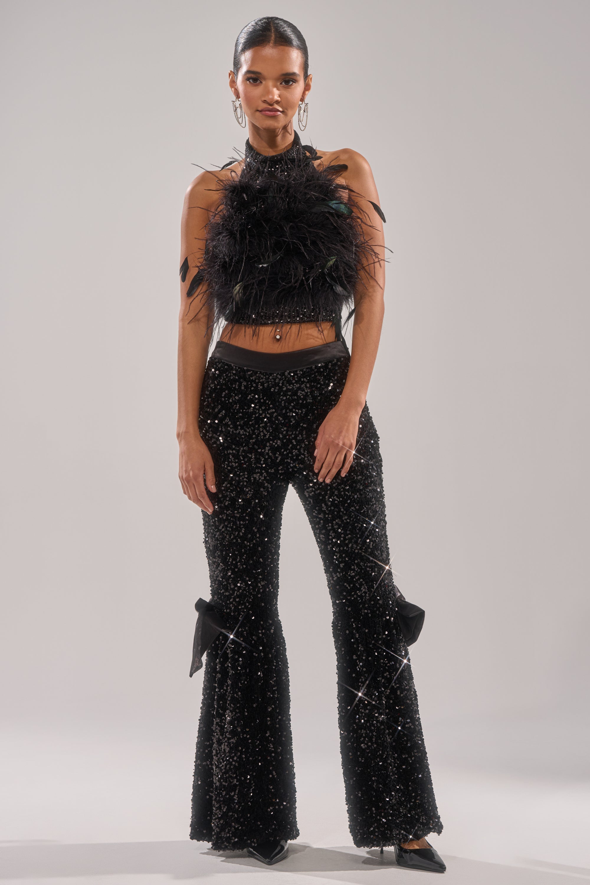 SELENA SPARKLING WIDE LEG PANT