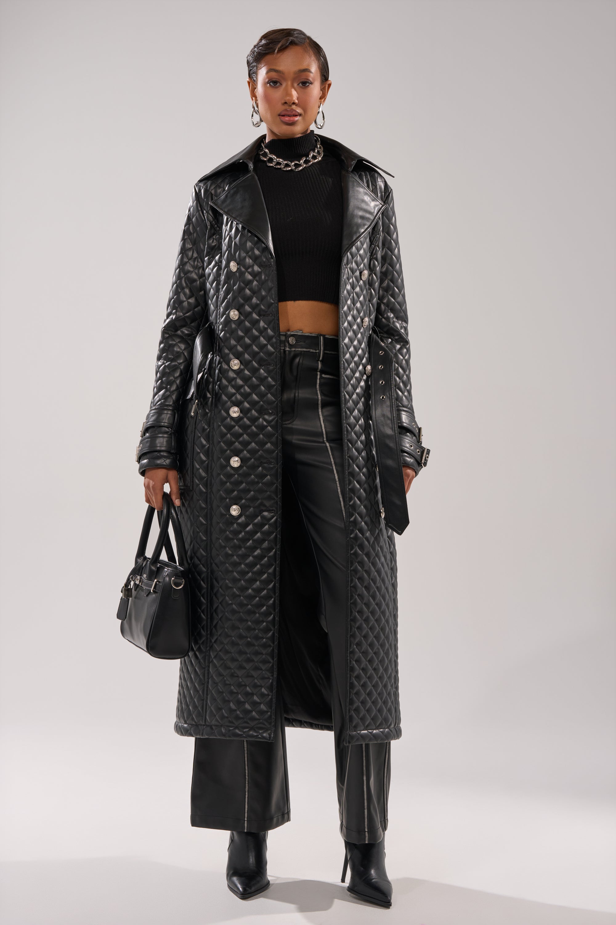 MADISON AVE QUILTED TRENCH