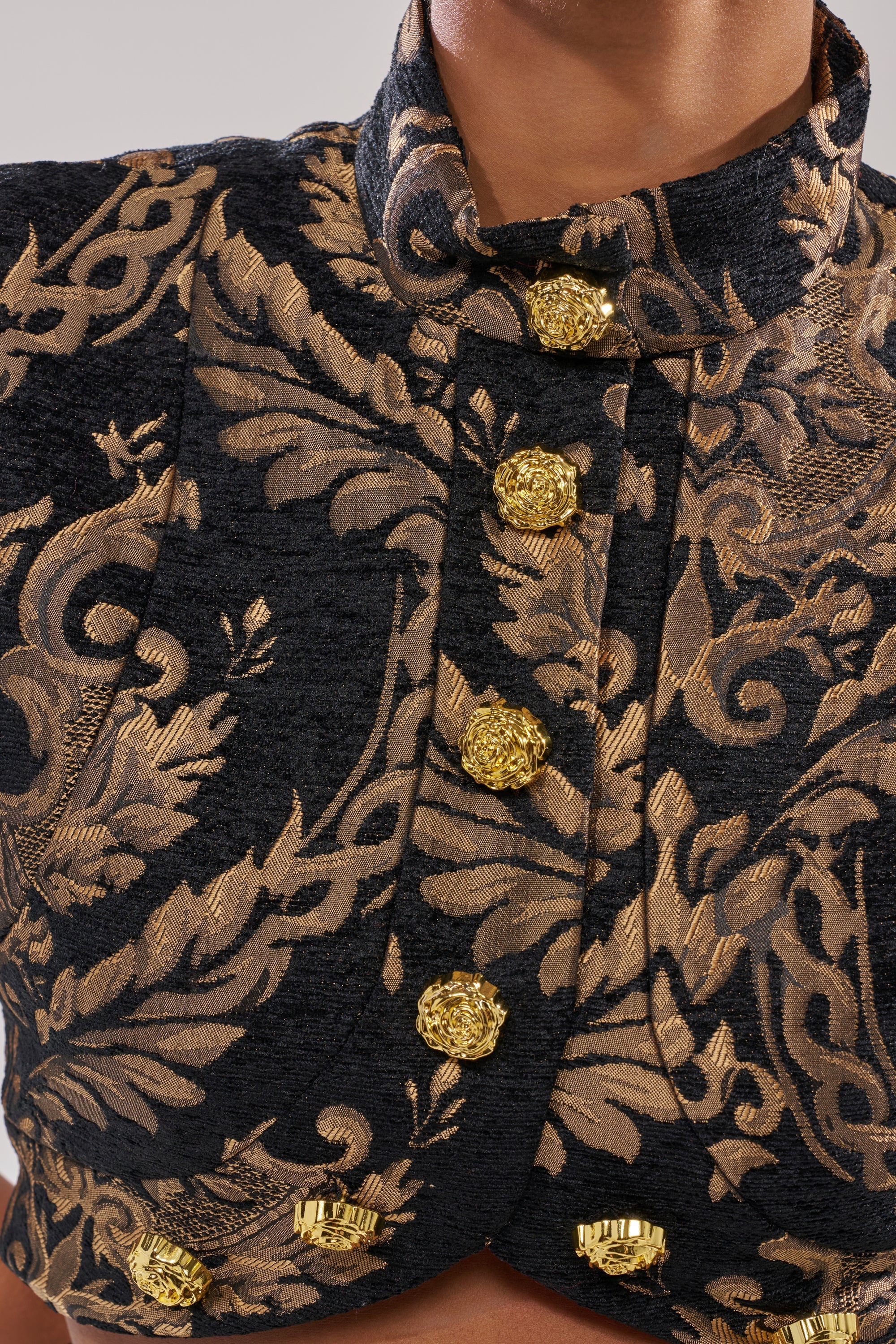 KAYLA BROCADE SLEEVELESS BLOUSE