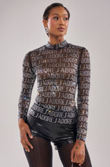 J'ADORE EMBELLISHED MESH TOP