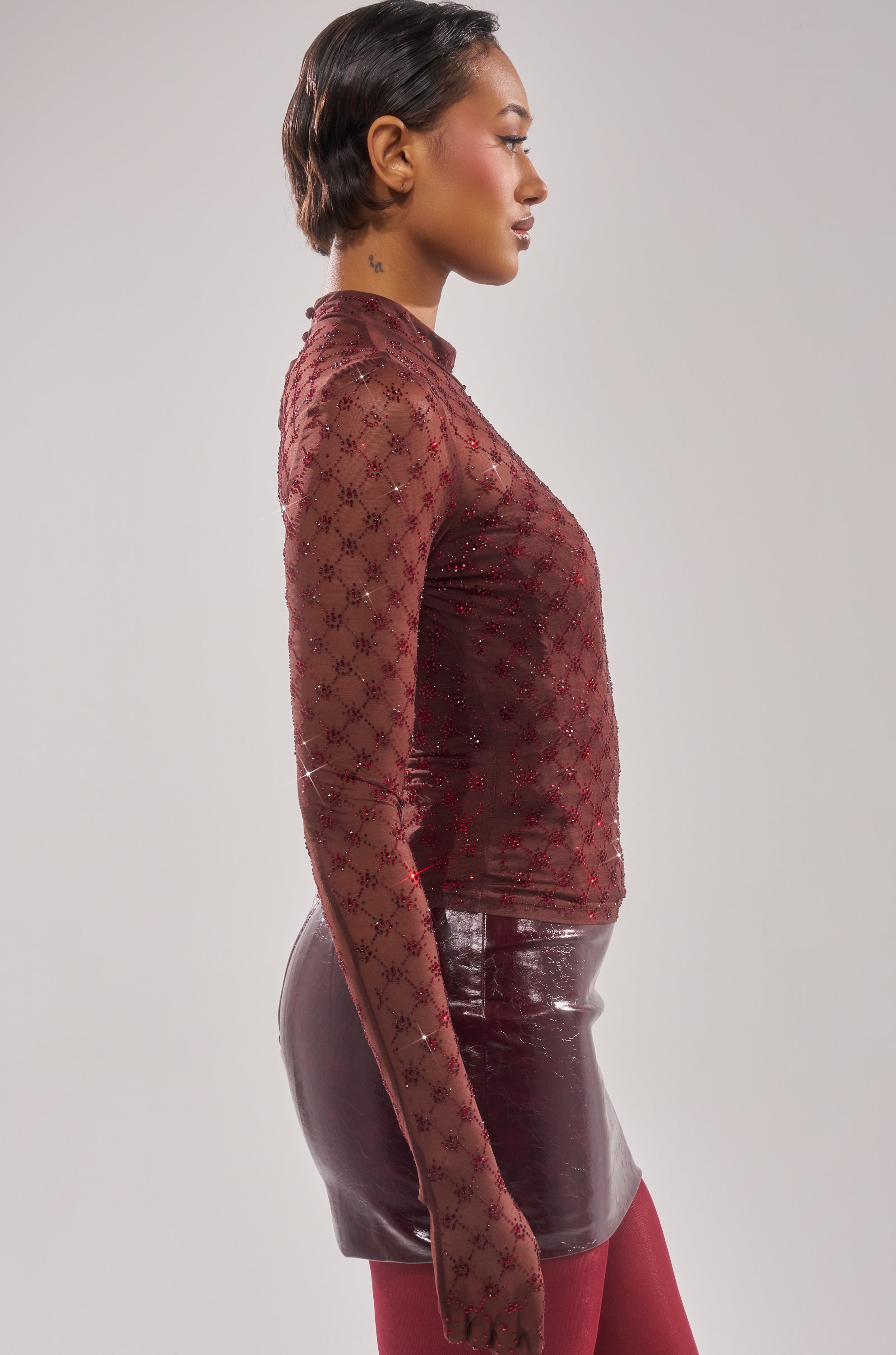 EXTREMELY SEXY MESH LONG SLEEVE WITH CORSET