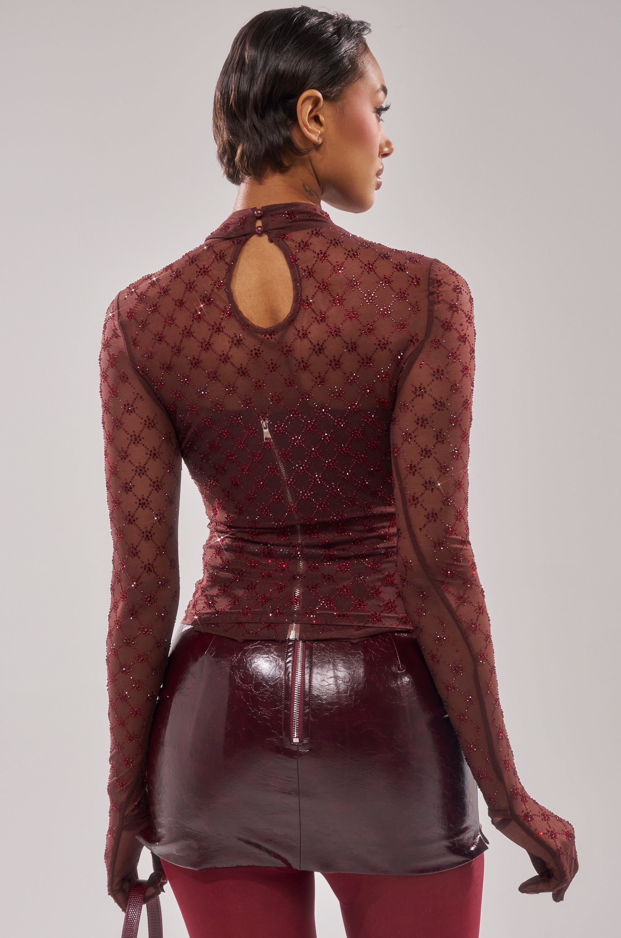 EXTREMELY SEXY MESH LONG SLEEVE WITH CORSET