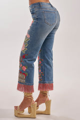 FLORAL FOR DAYS STRAIGHT LEG DENIM
