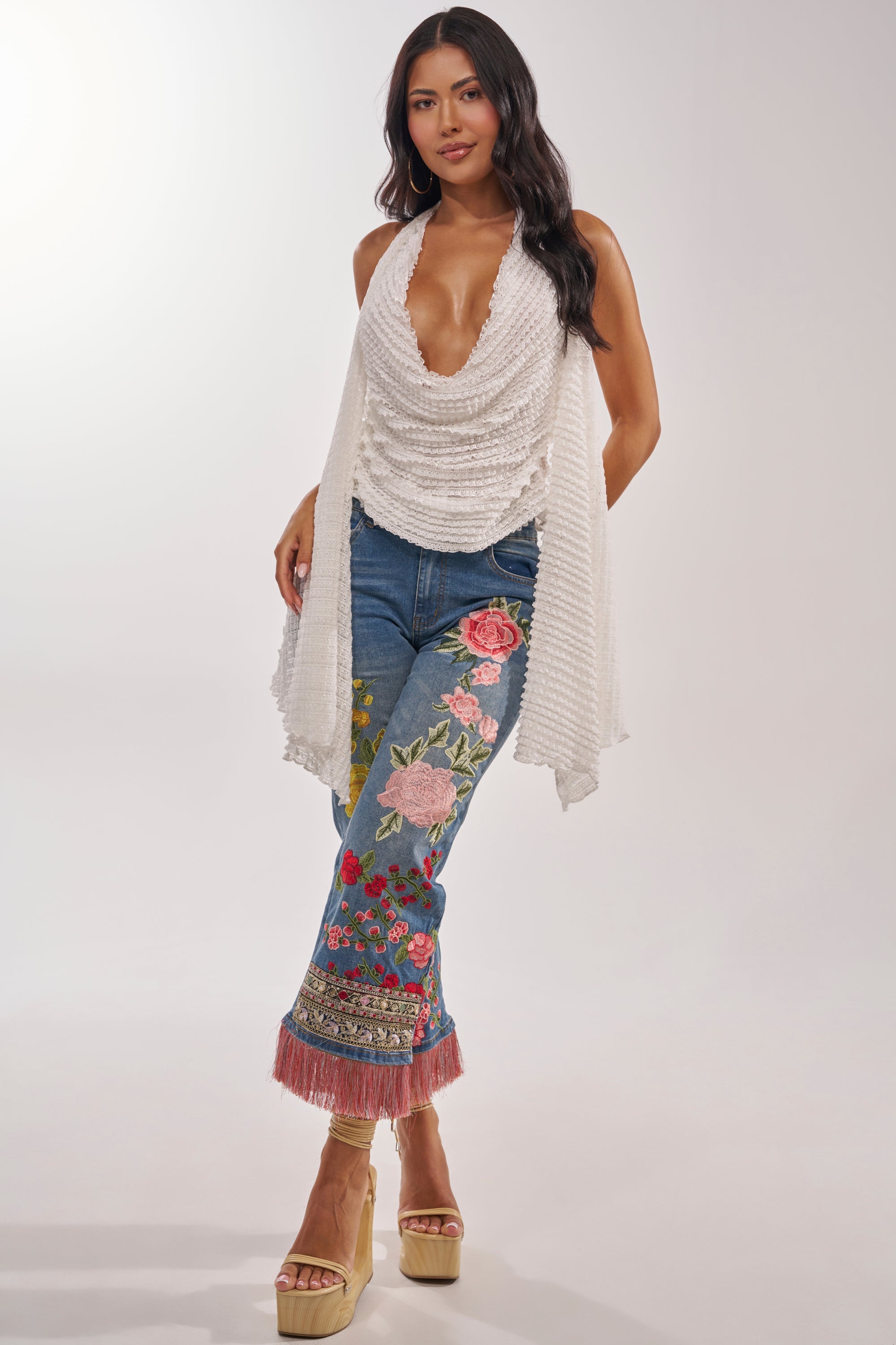 FLORAL FOR DAYS STRAIGHT LEG DENIM