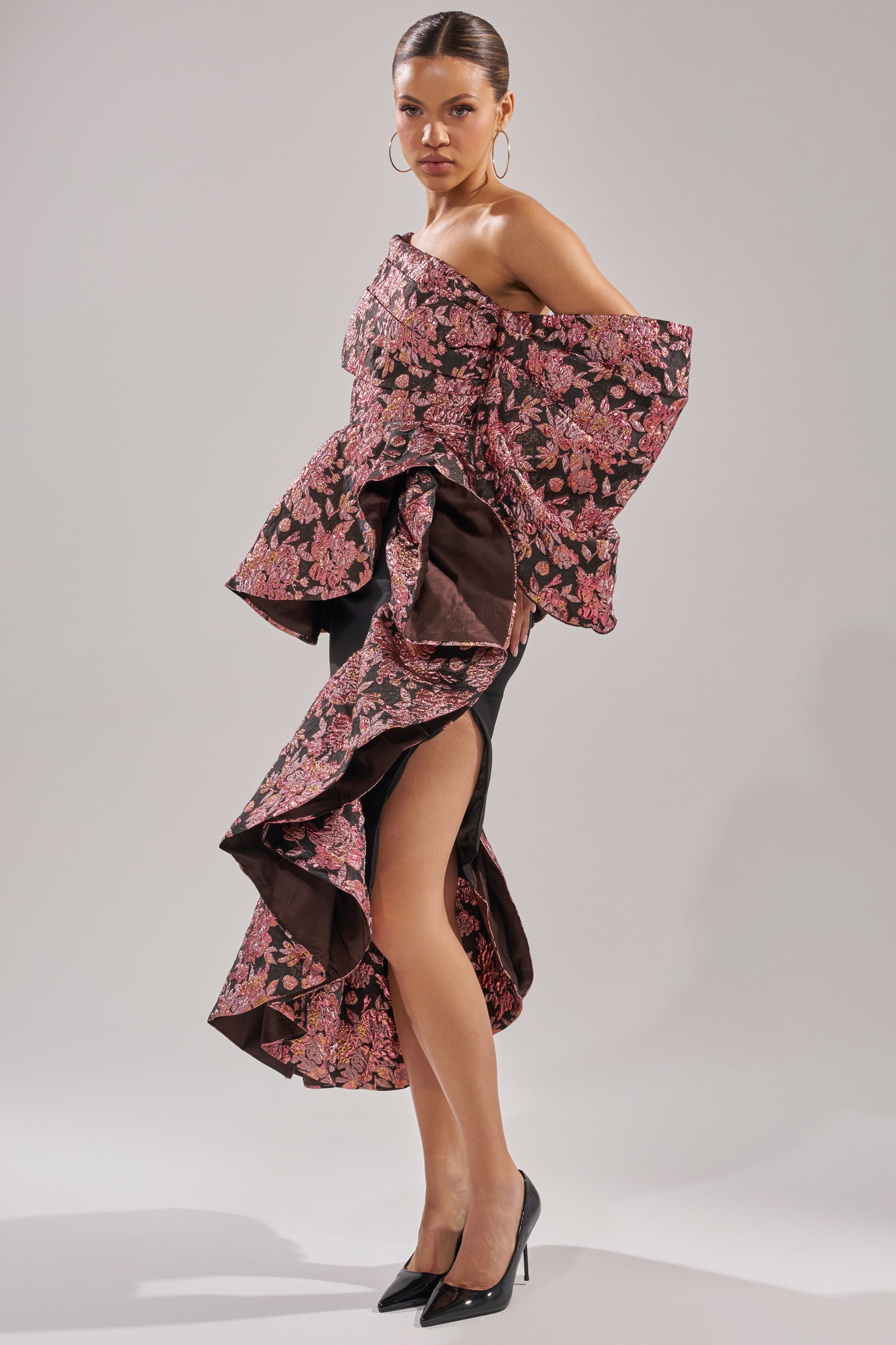 SO MUCH IN LOVE BROCADE MAXI SKIRT