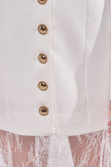 OK BOSS LADY BLAZER MAXI DRESS IN WHITE