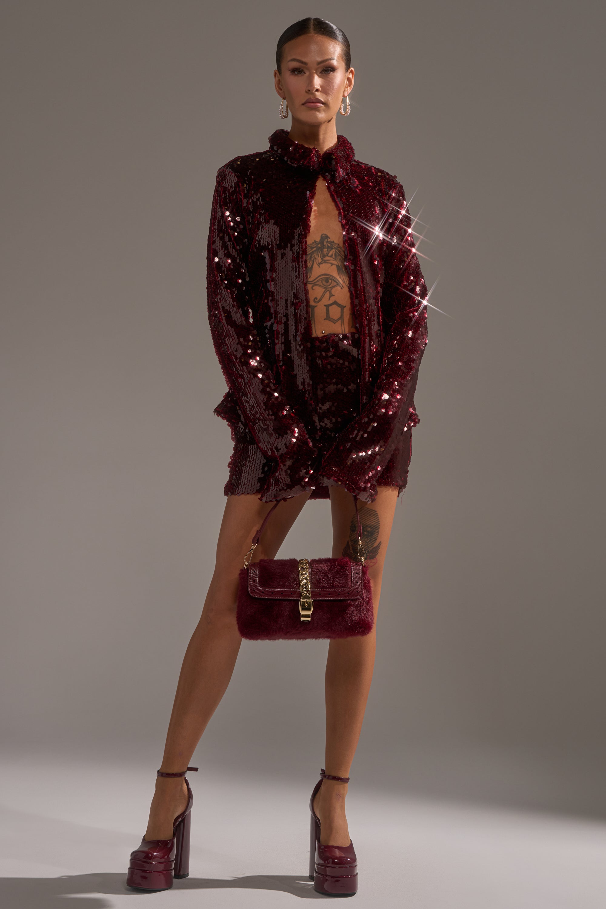 SHINING DOWN ON YOU SEQUIN BUTTON DOWN