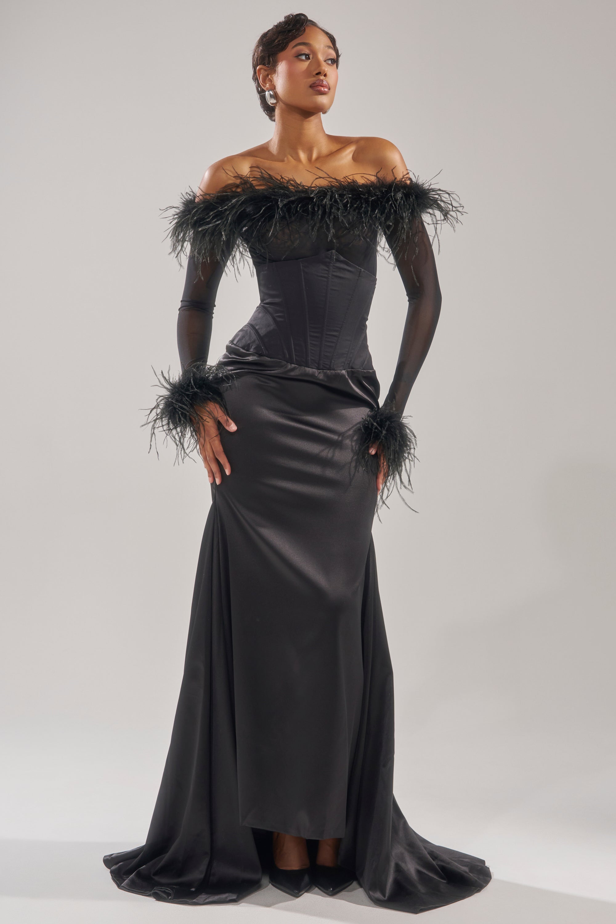 STAR OF THE NIGHT HIGH WAISTED CORSET MAXI SKIRT