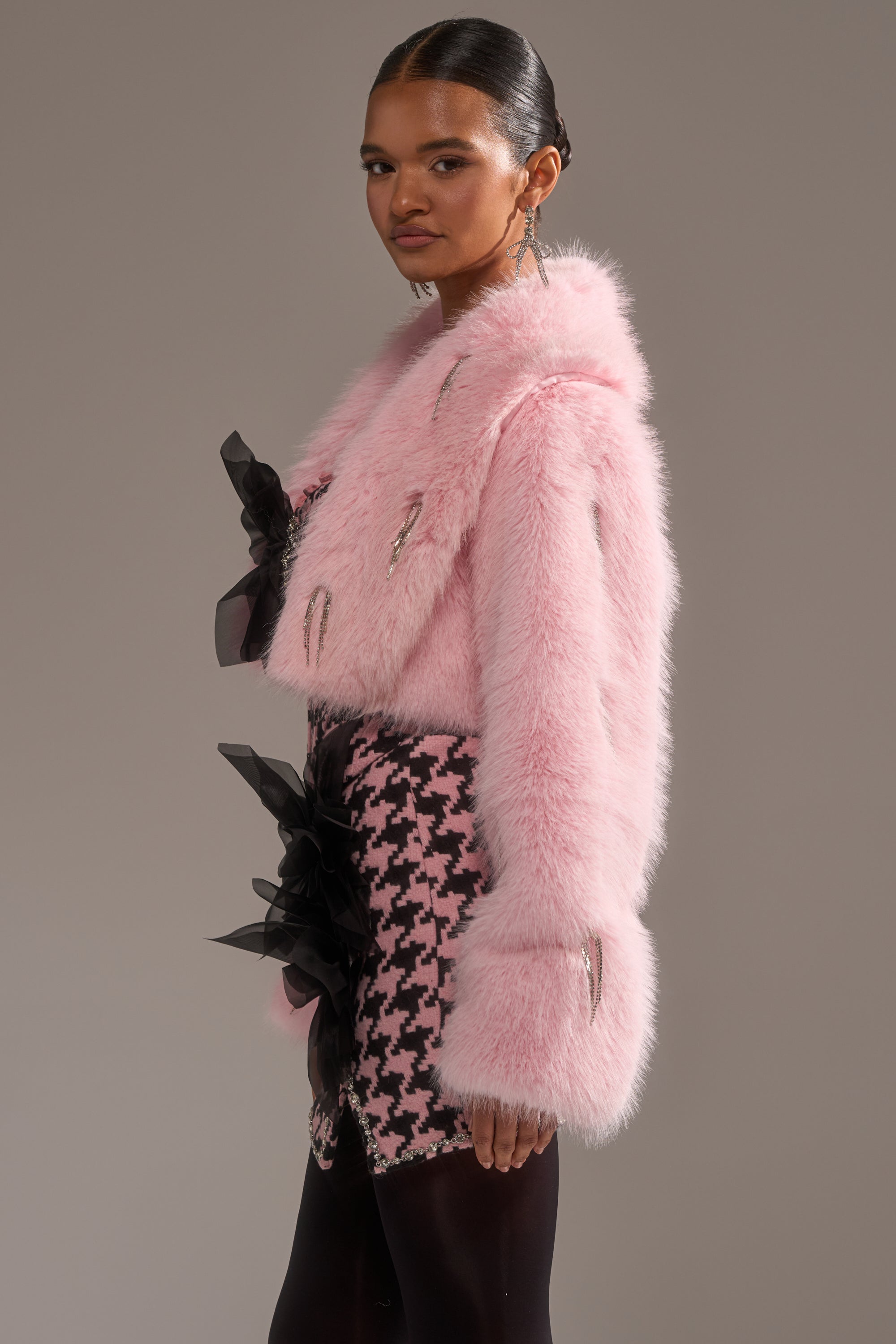 SWEET TALK EMBELLISHED FAUX FUR