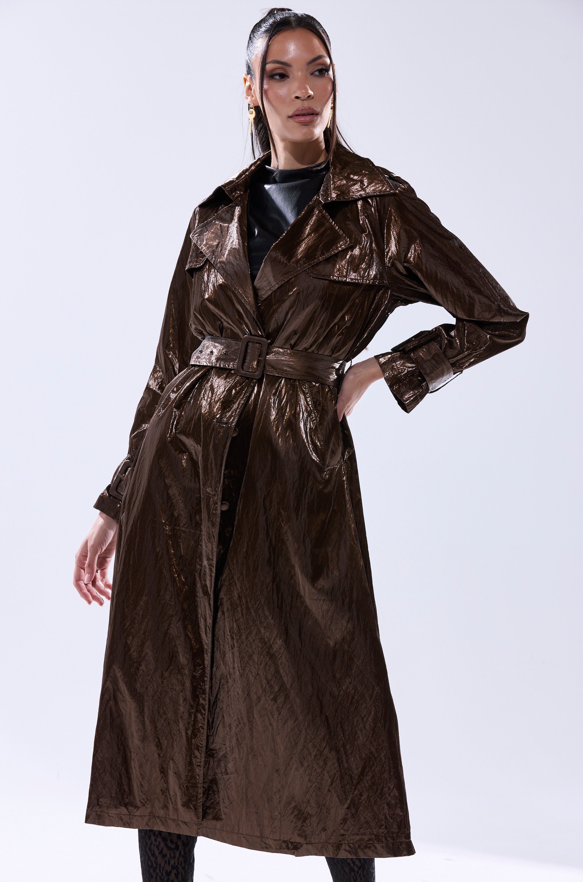 WORK OF ART METALLIC TRENCH