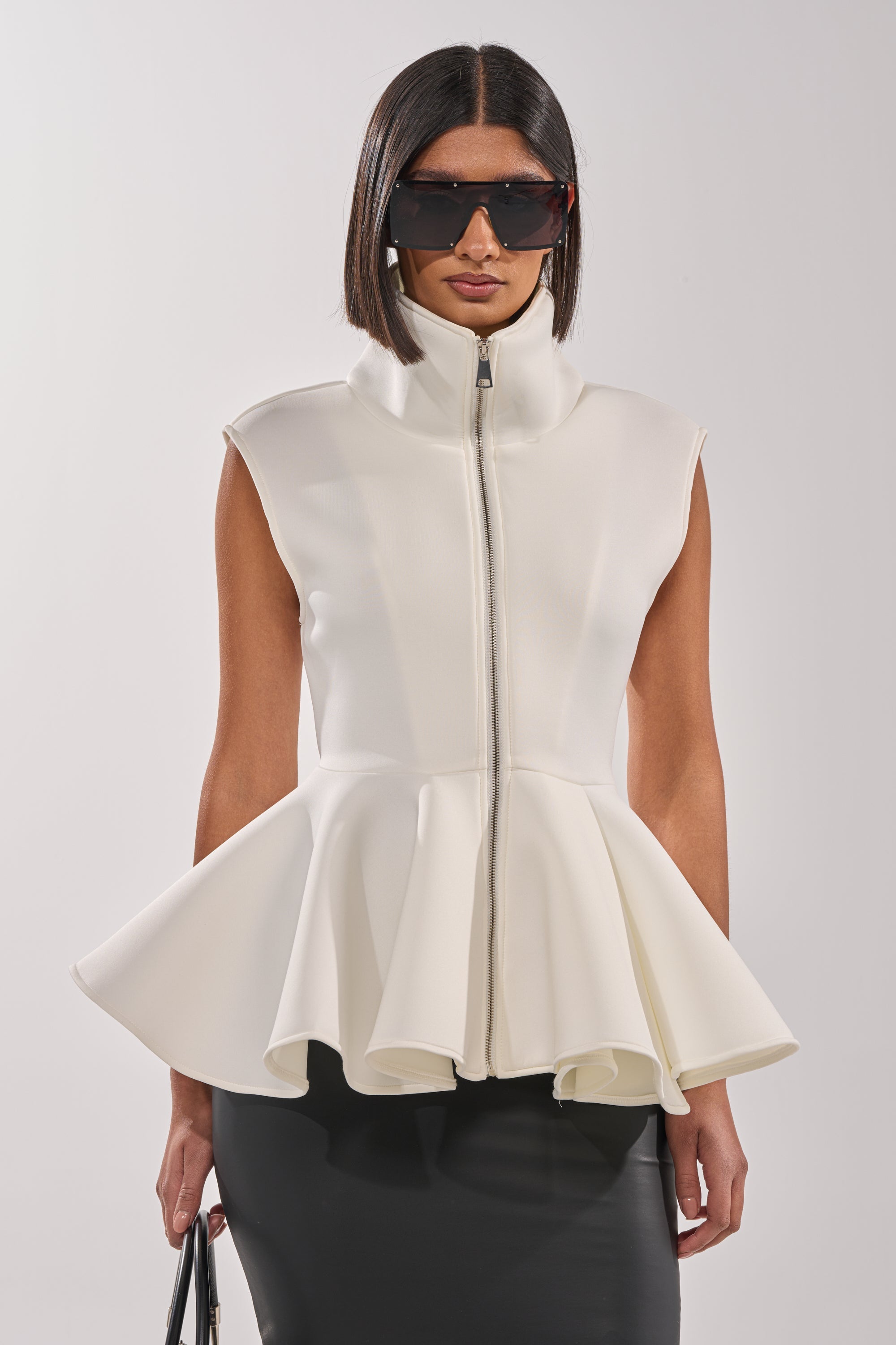 LOTTIE NEOPRENE PEPLUM VEST