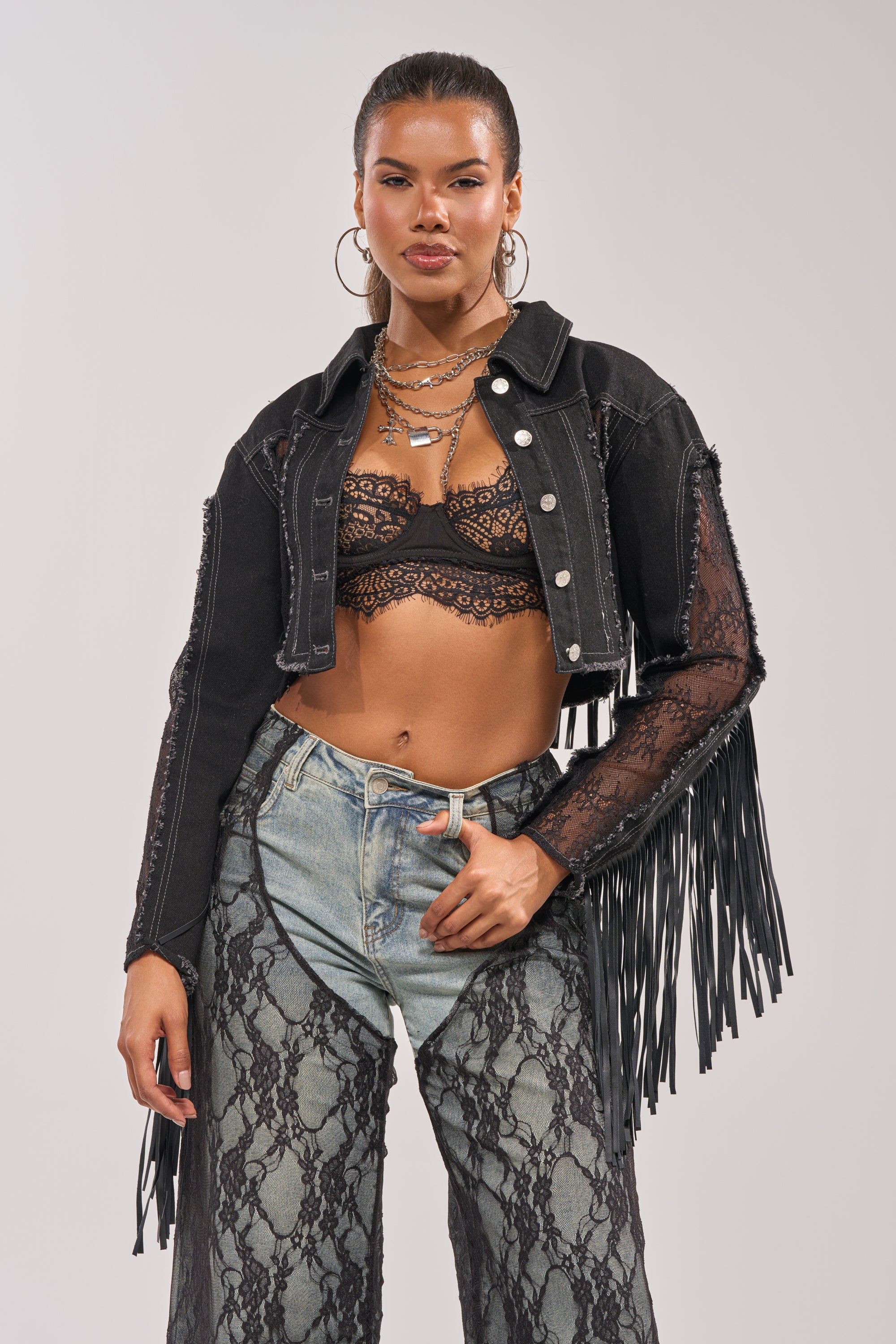 LACED AND LOADED DENIM JACKET