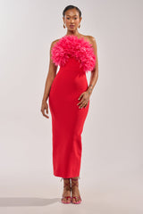 HEART ON MY SLEEVE BANDAGE MIDI DRESS