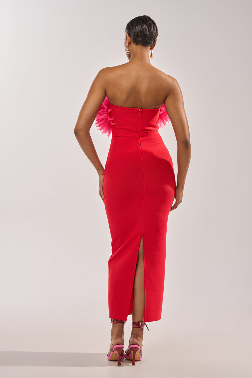 HEART ON MY SLEEVE BANDAGE MIDI DRESS