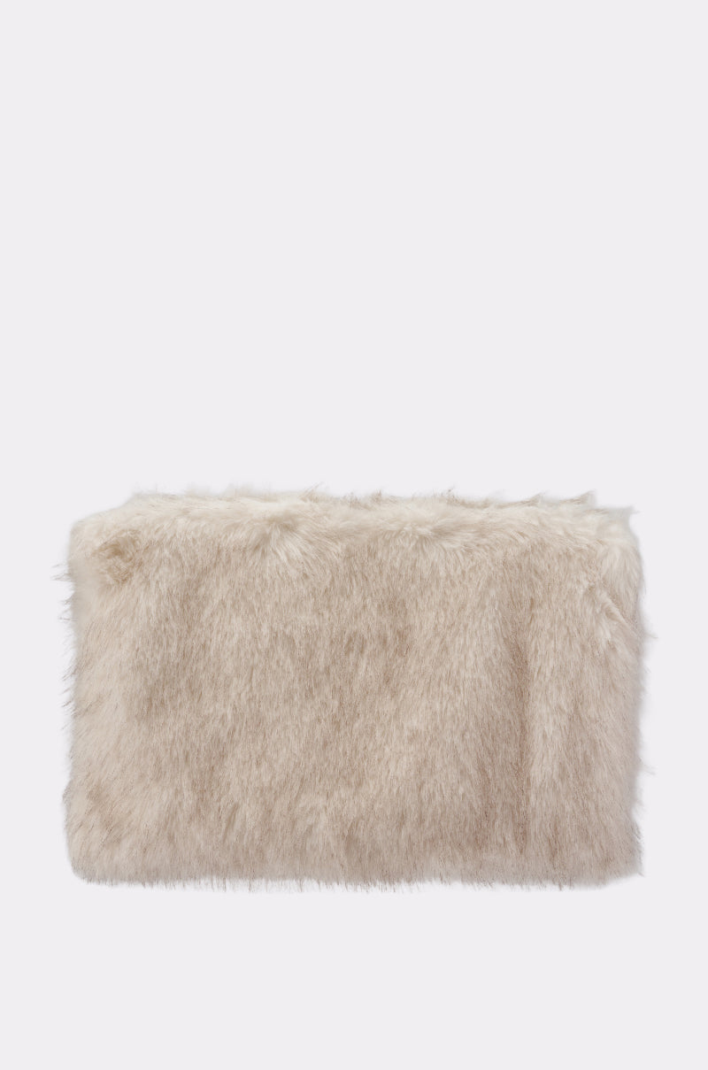 CRU FAUX FUR OVERSIZED CLUTCH