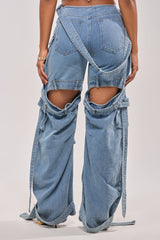 CHECK OUT THE BACK CUTOUT RELAXED DENIM