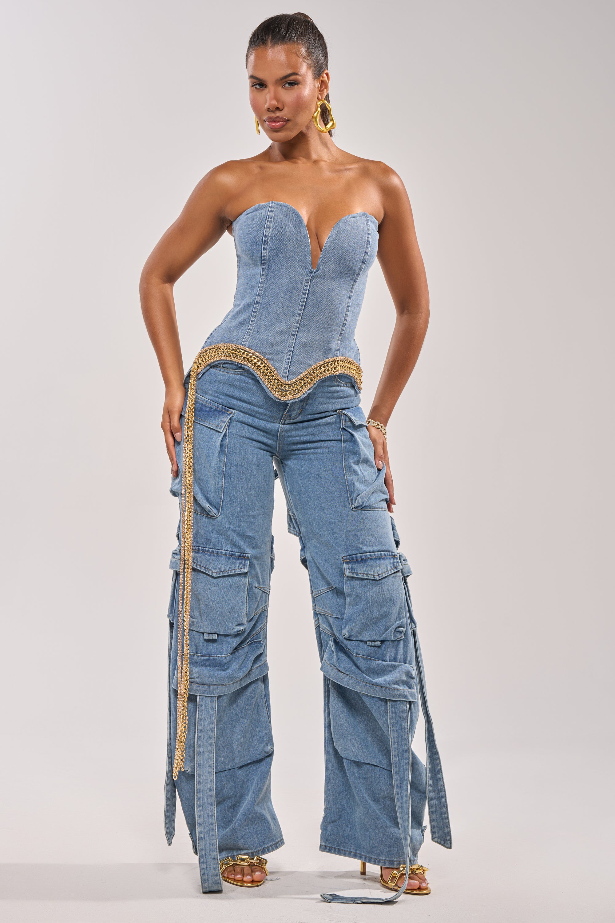CHECK OUT THE BACK CUTOUT RELAXED DENIM