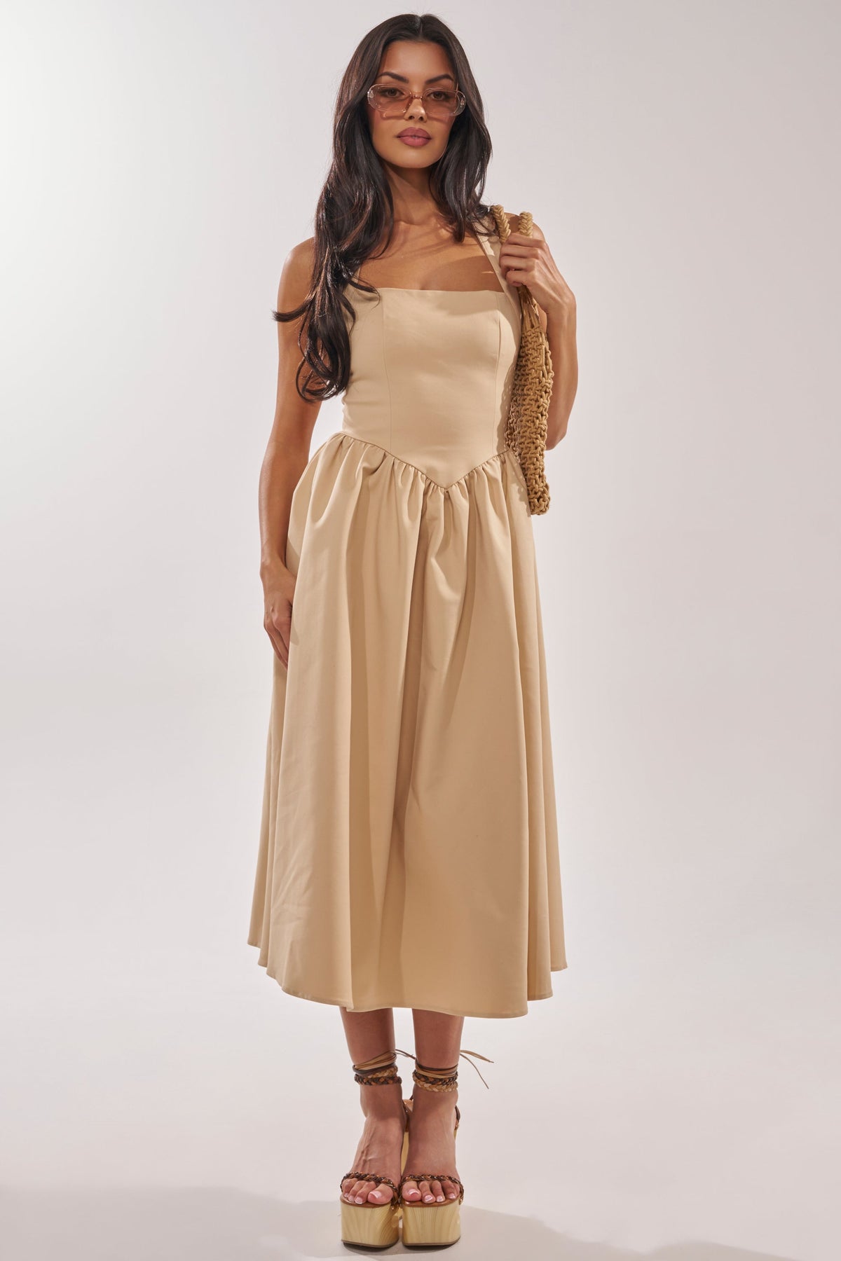 SWEET SOFIE HALTER MIDI DRESS