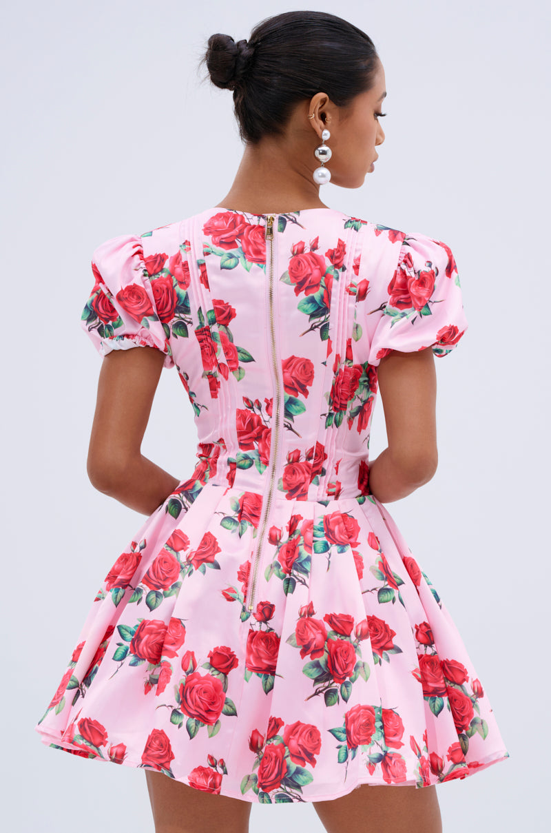 WILL YOU TAKE THIS ROSE SATIN MINI DRESS