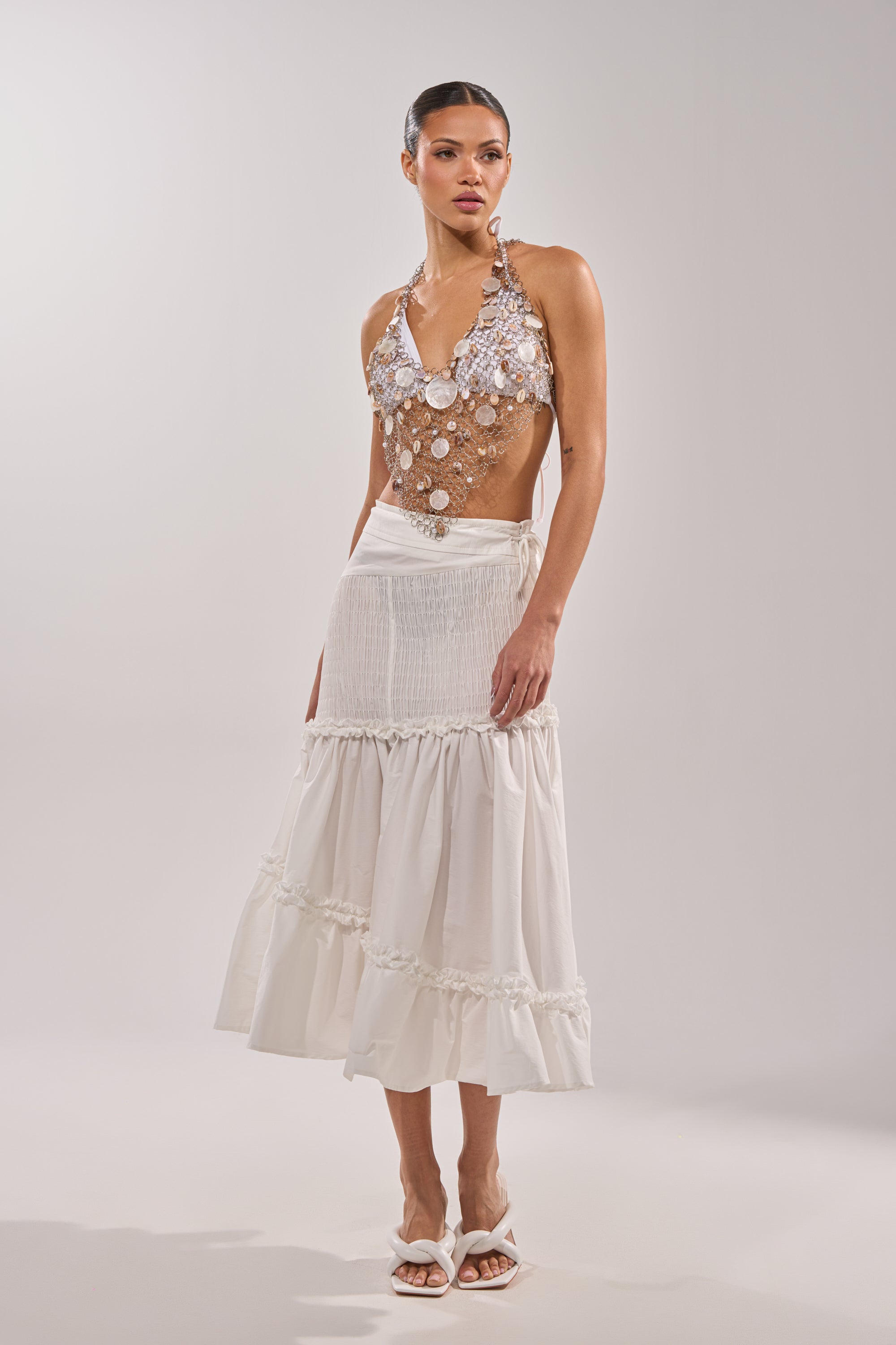 SALLY SELLS SEASHELLS CROCHET HALTER TOP