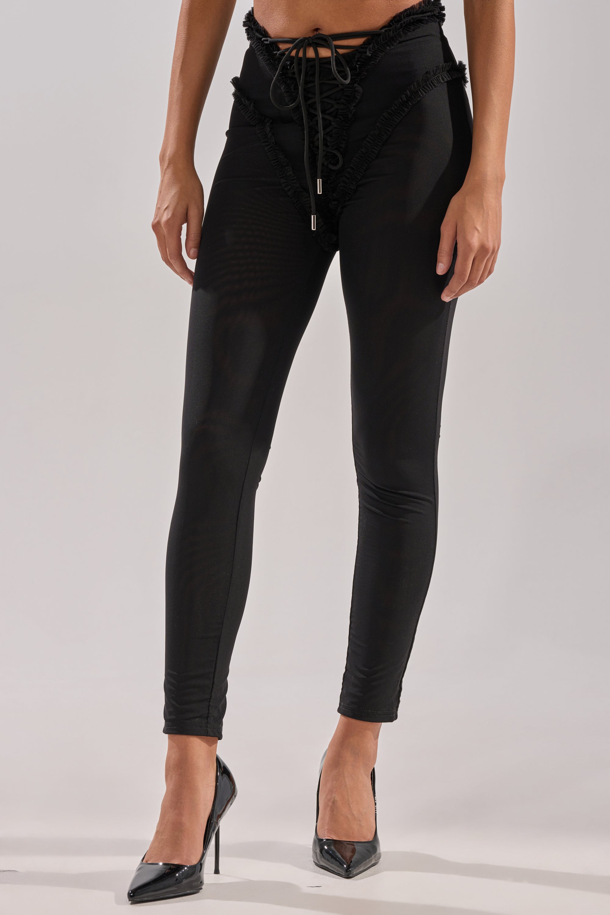 KELLY MESH LACE UP LEGGING
