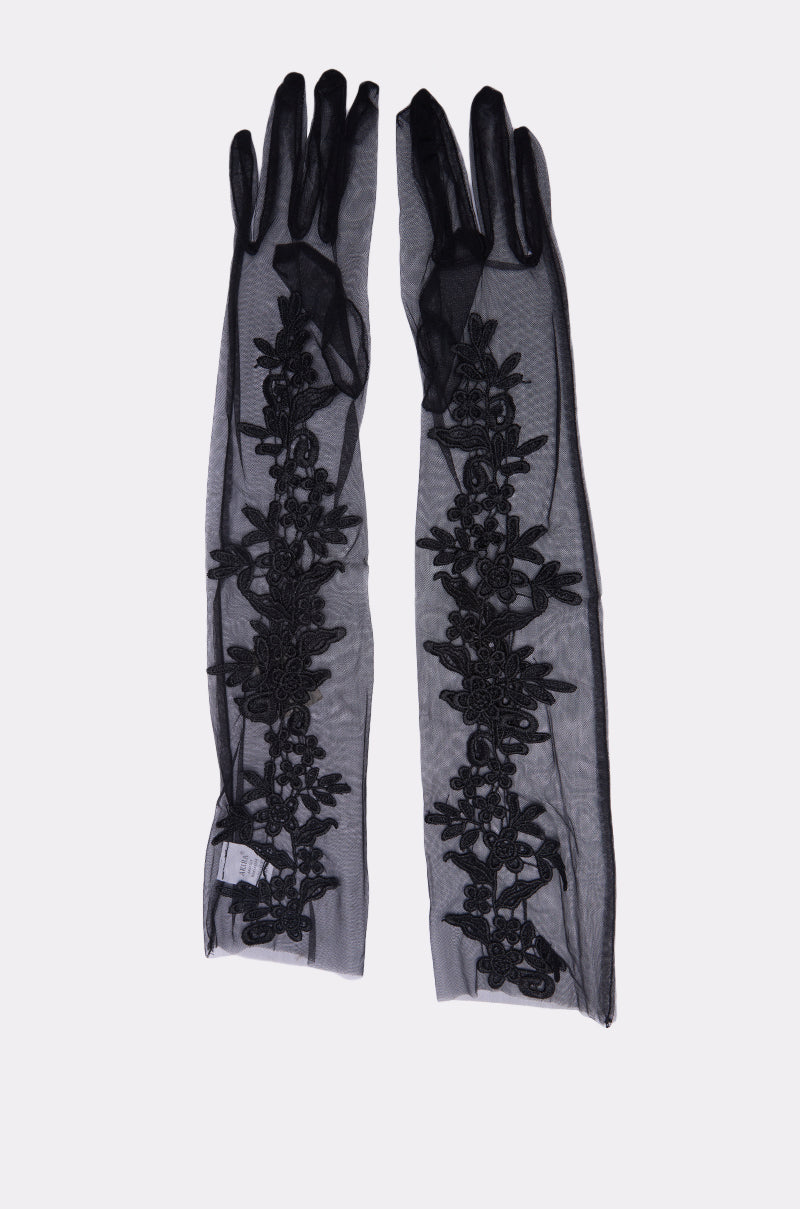 FLORA MESH GLOVE IN BLACK