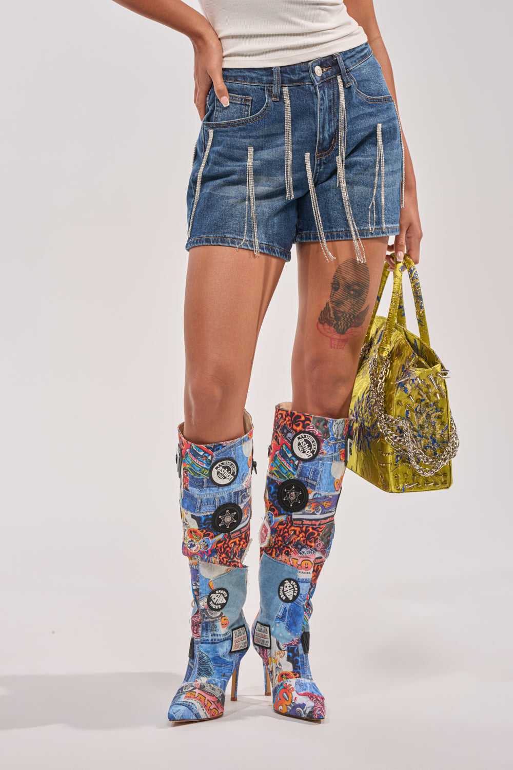CAME THROUGH DRIPPIN DENIM SHORT