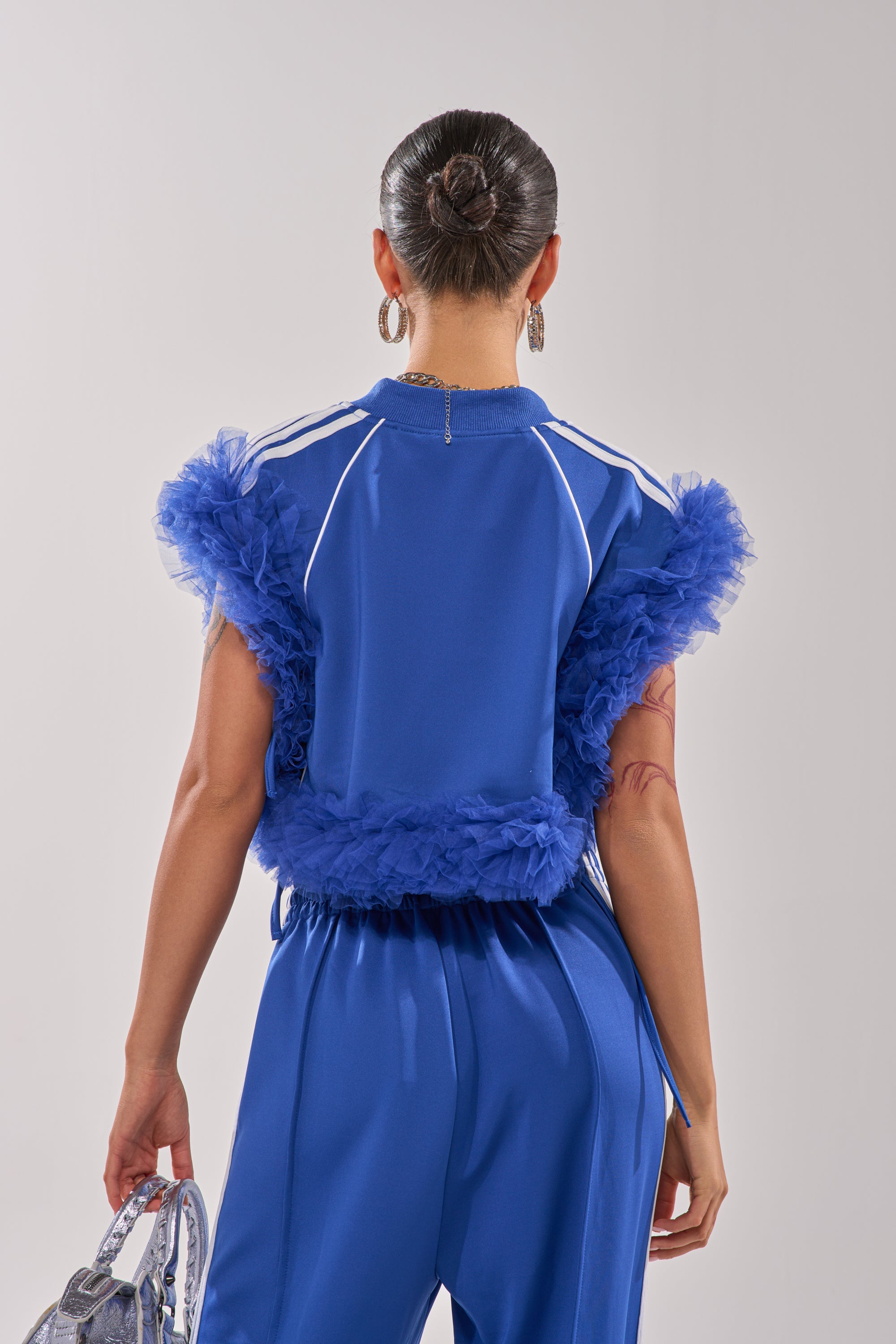 MODERN JAM SWEATSHIRT WITH TULLE IN ROYAL BLUE