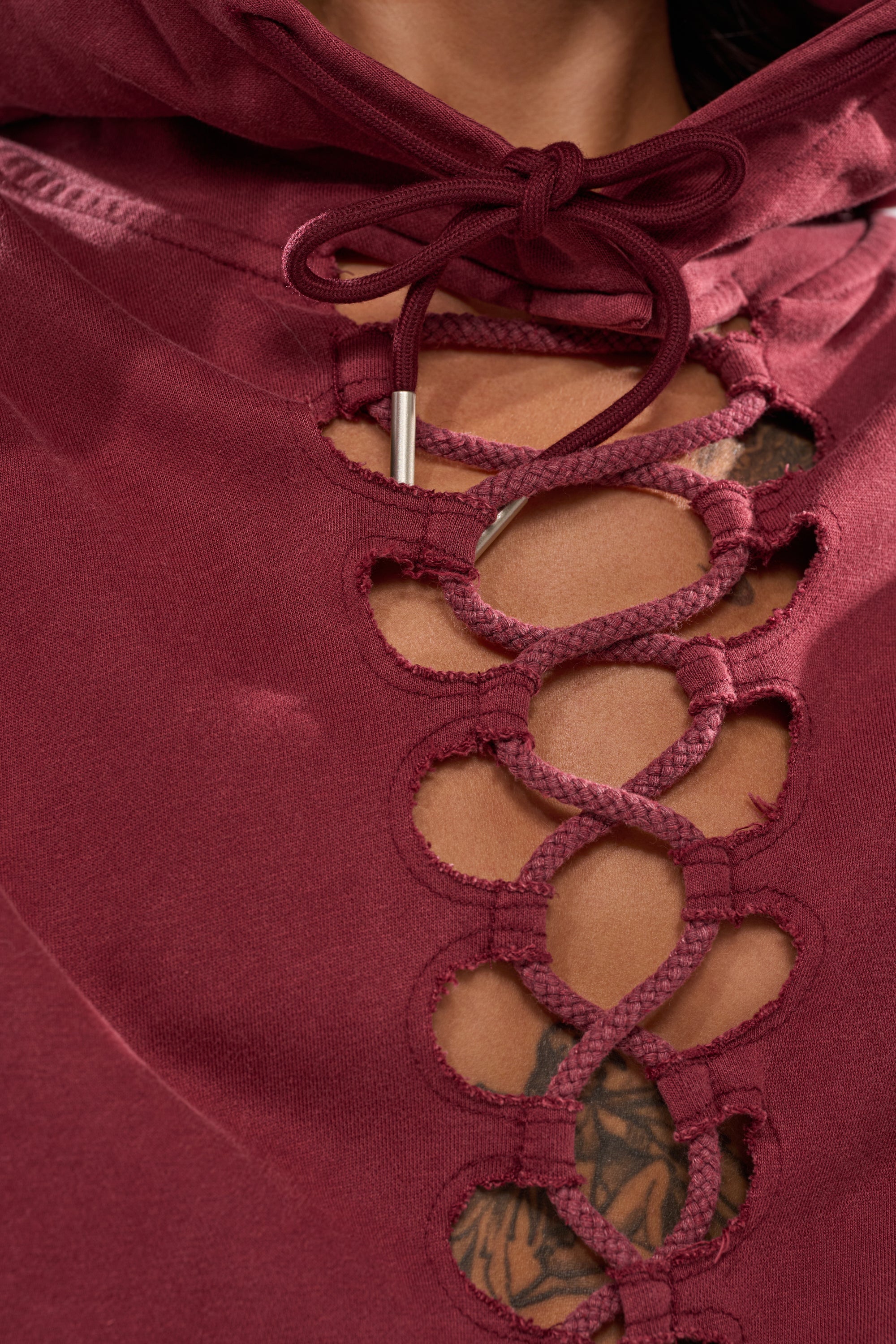 LACED UP FOR GOOD SWEATSHIRT IN PLUM