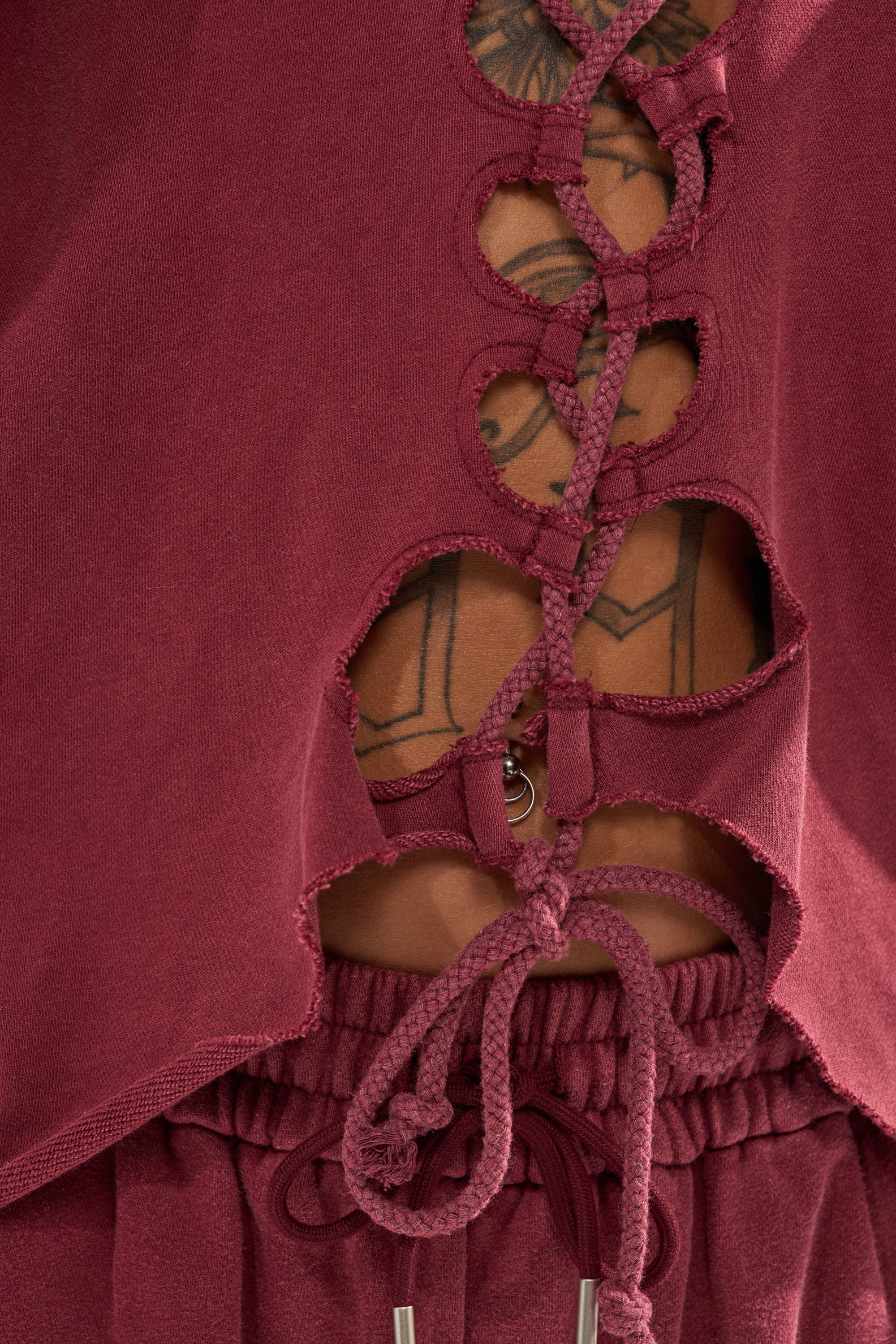 LACED UP FOR GOOD SWEATSHIRT IN PLUM
