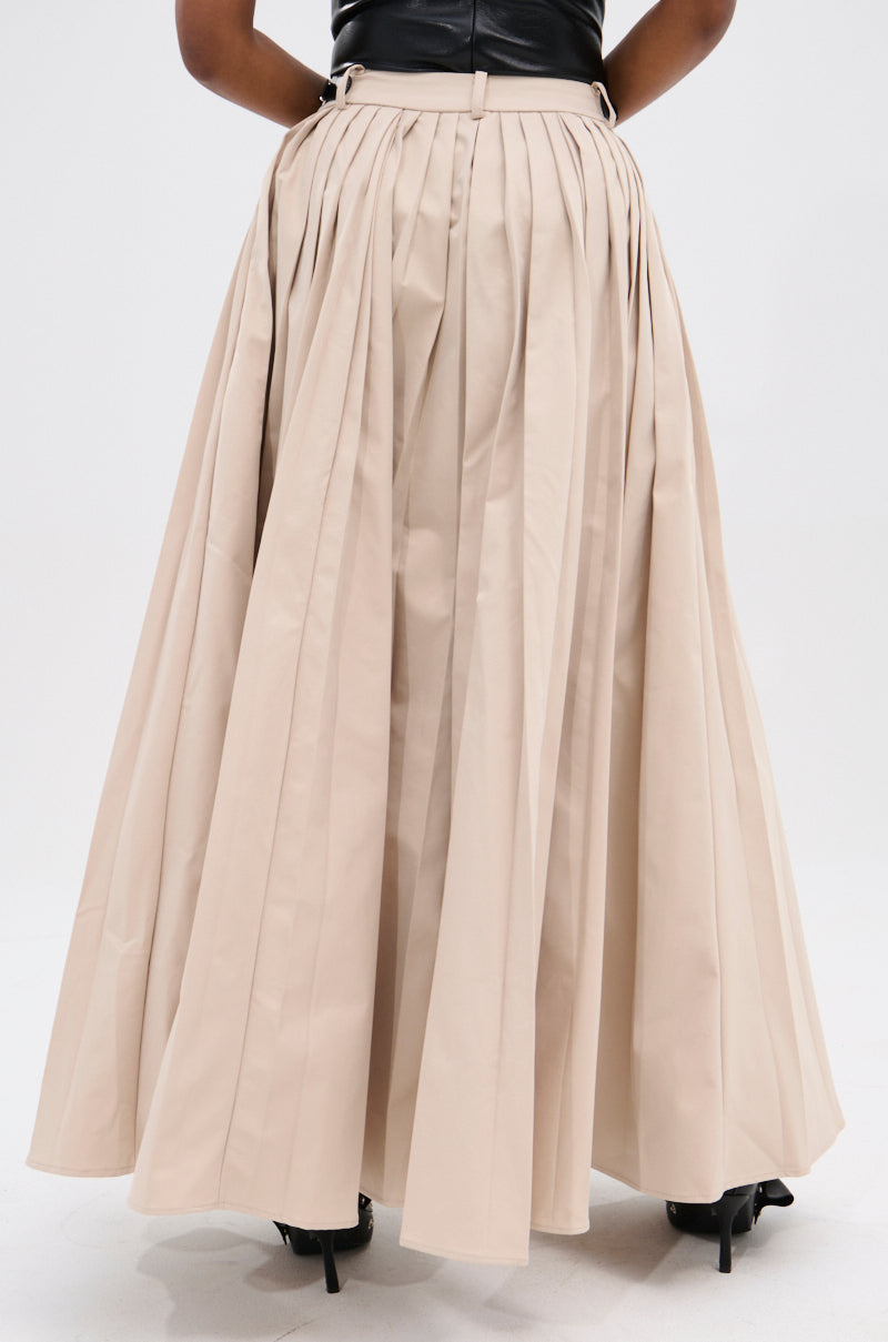 LIGHT WEIGHT TRENCH MAXI SKIRT WITH SIDE ADJUSTER