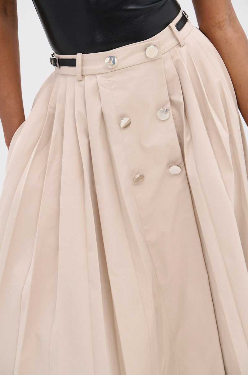 LIGHT WEIGHT TRENCH MAXI SKIRT WITH SIDE ADJUSTER