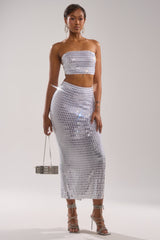 TALK ABOUT ME RHINESTONE MAXI SKIRT