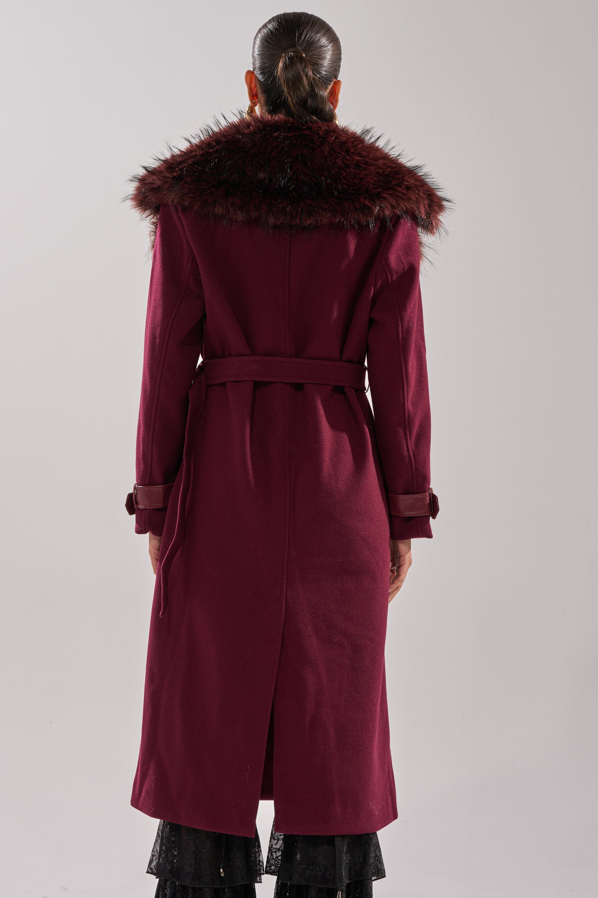 CATALINA FUR COLLAR TRENCH