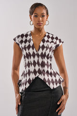 GUESS WHO V-NECK BLOUSE
