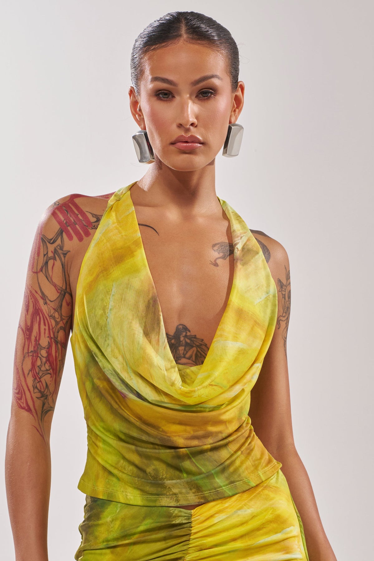 TELL ME MORE COWL NECK BLOUSE