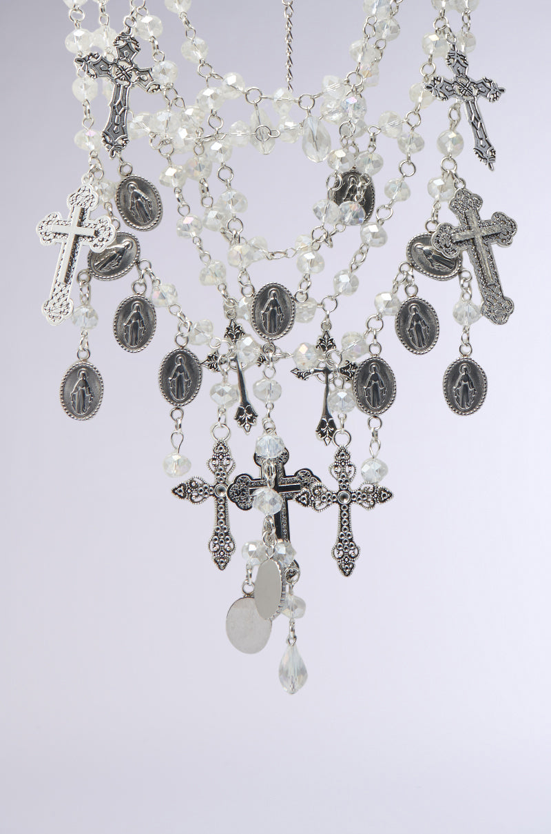 CROSS MY HEART SILVER NECKLACE