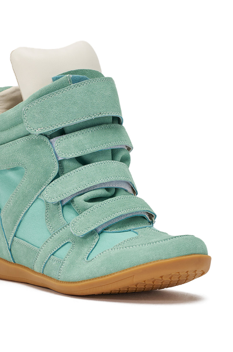 AZALEA WANG BRYANT TEAL WEDGE SNEAKER