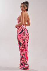 PERFECTLY EXTRA HIGH NECK PRINTED MAXI DRESS