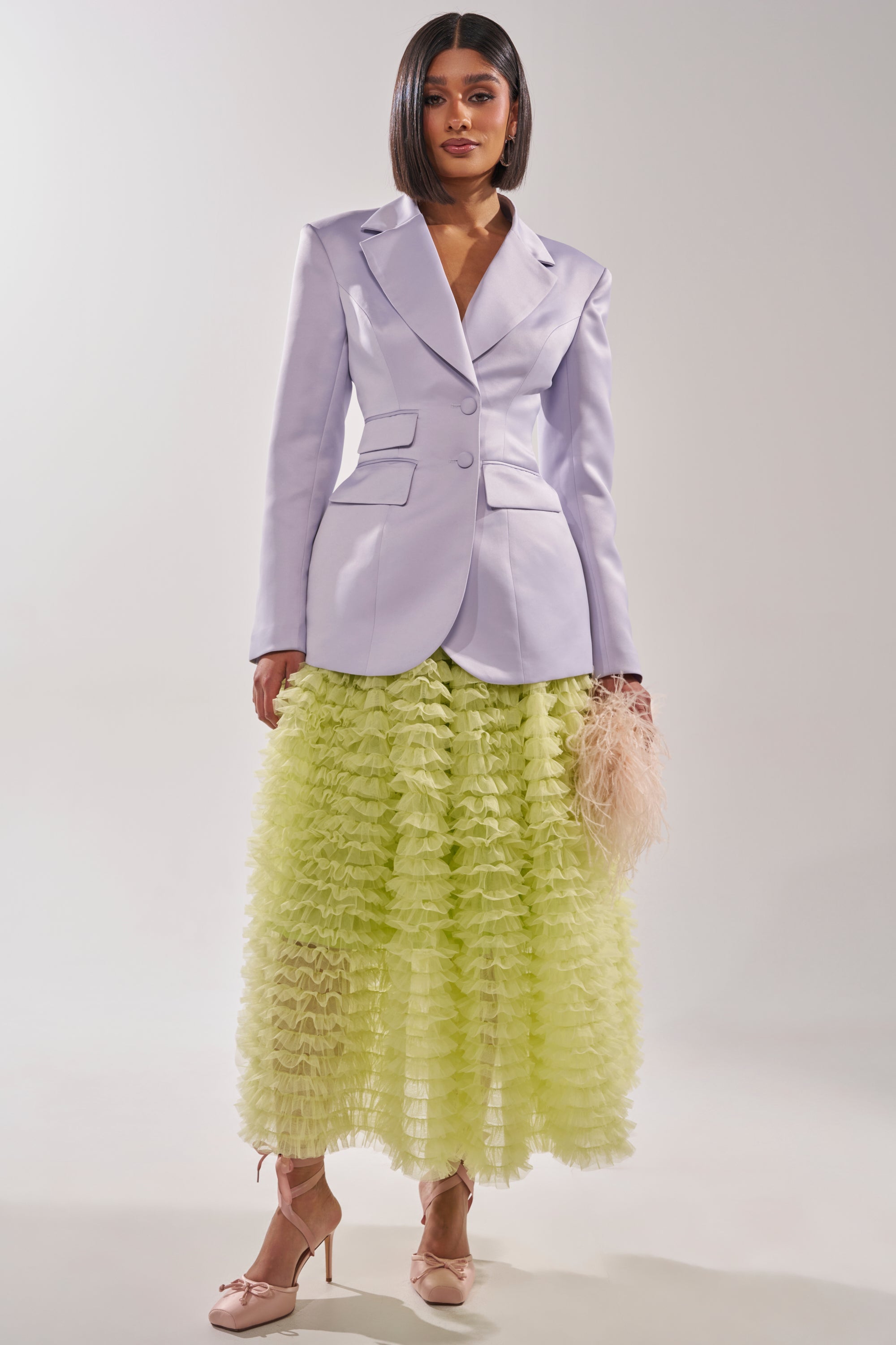 LOVE THE DRAMA MESH MAXI SKIRT