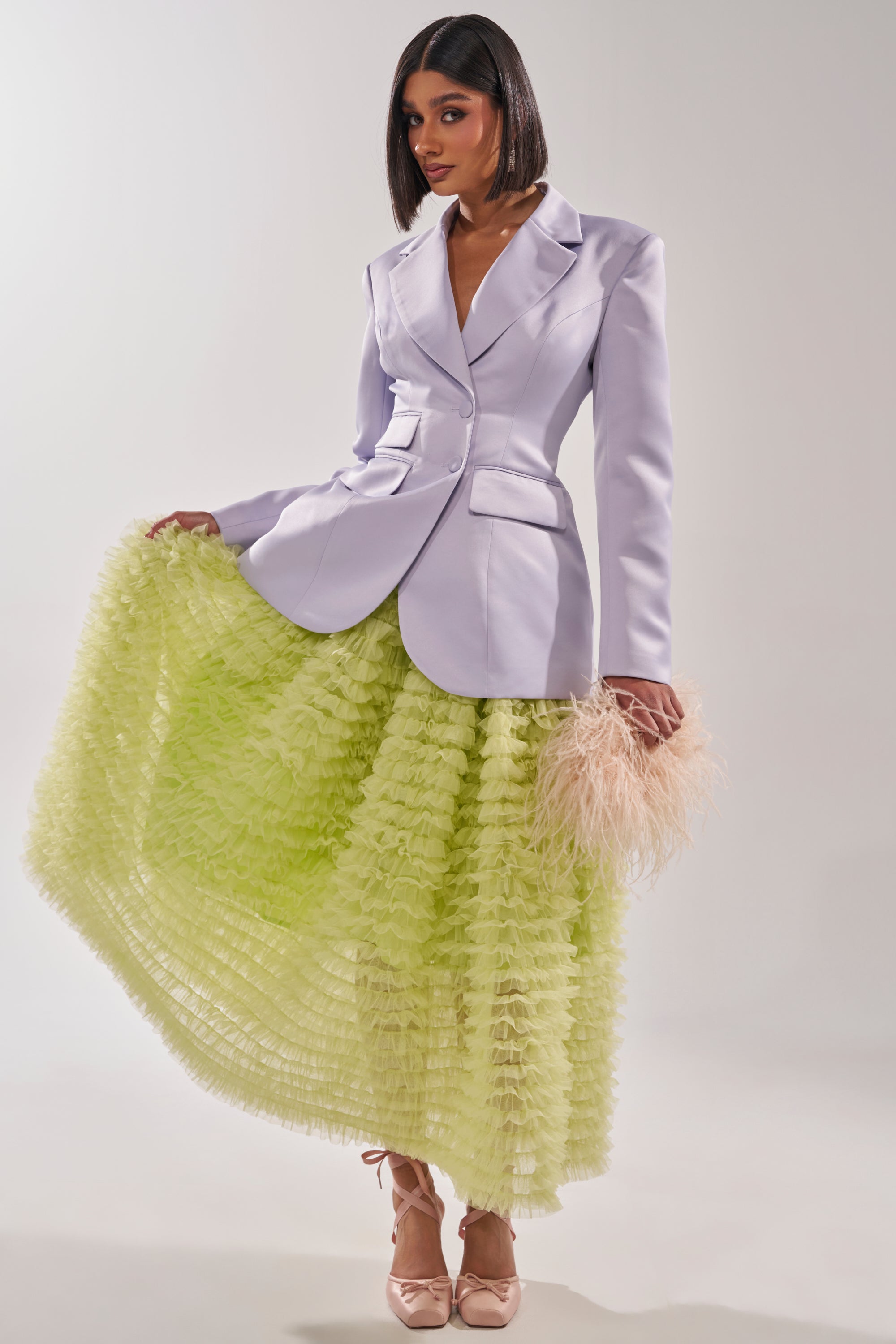 LOVE THE DRAMA MESH MAXI SKIRT