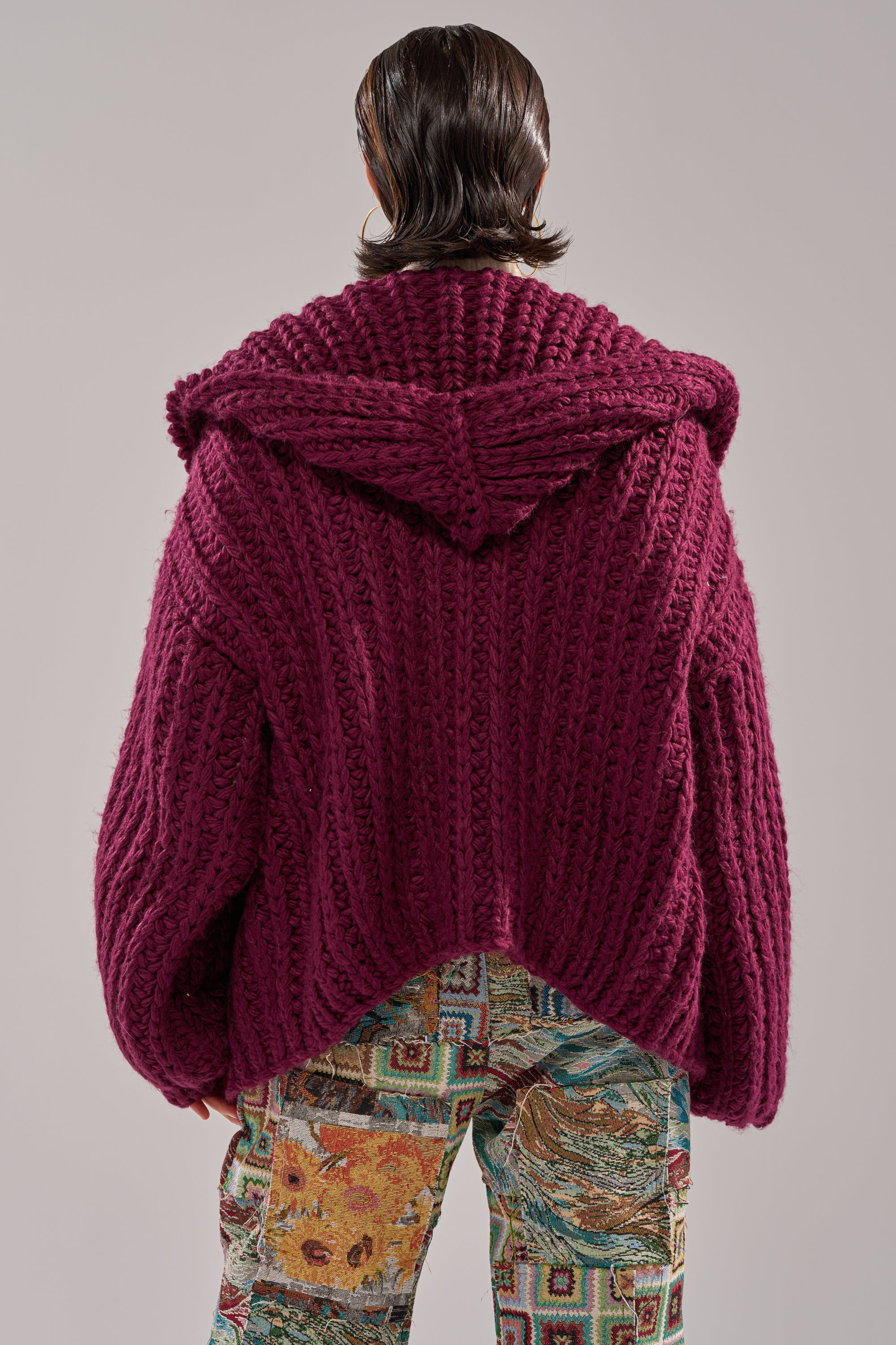 COZY CROCHET HOODED CARDIGAN