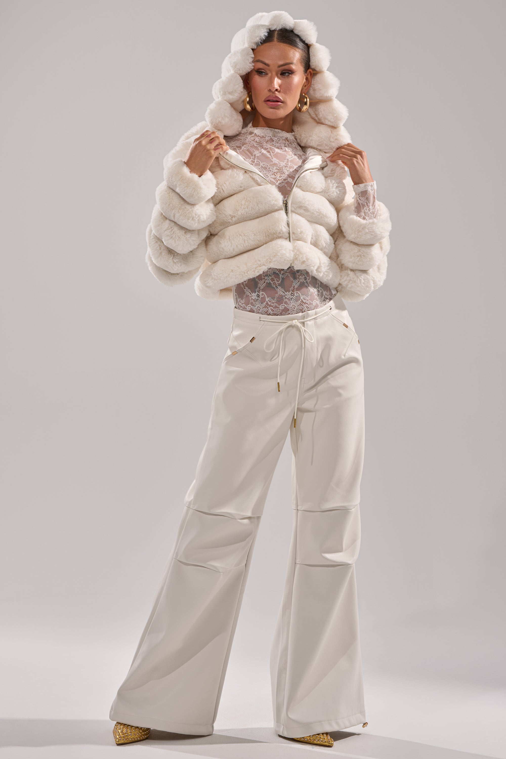 POPCORN FAUX FUR IN WHITE