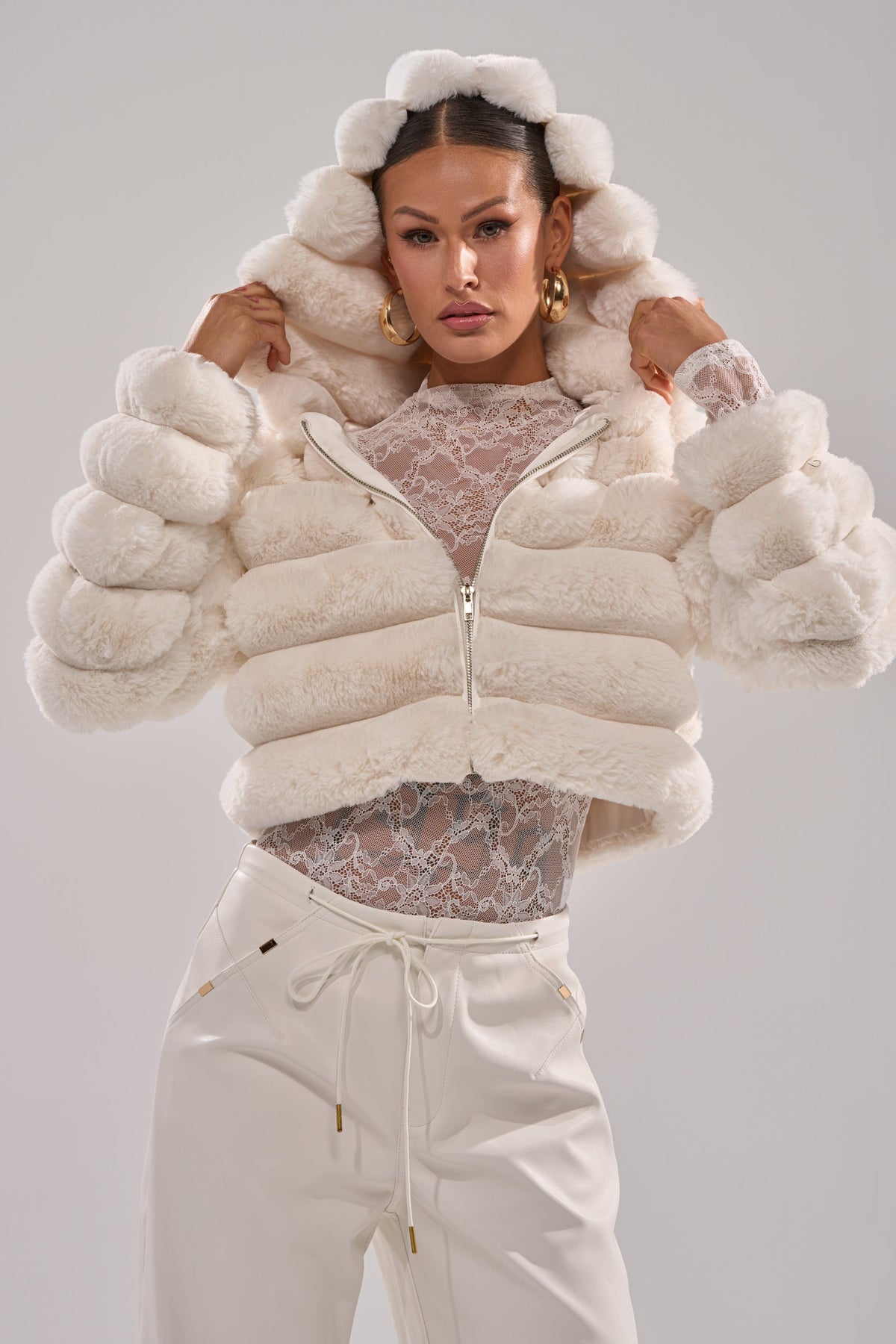 POPCORN FAUX FUR IN WHITE