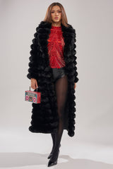 MAXI POPCORN FAUX FUR IN BLACK